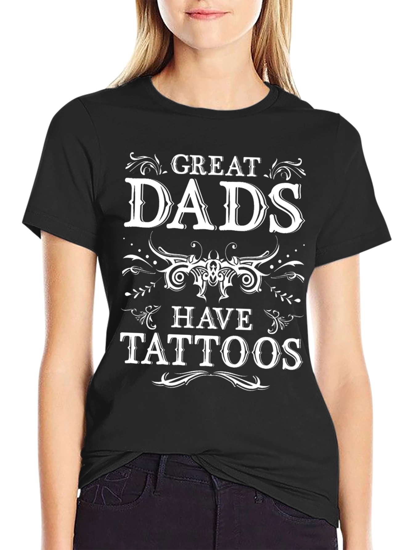 Great Dads Have Tattoos Black T-Shirt