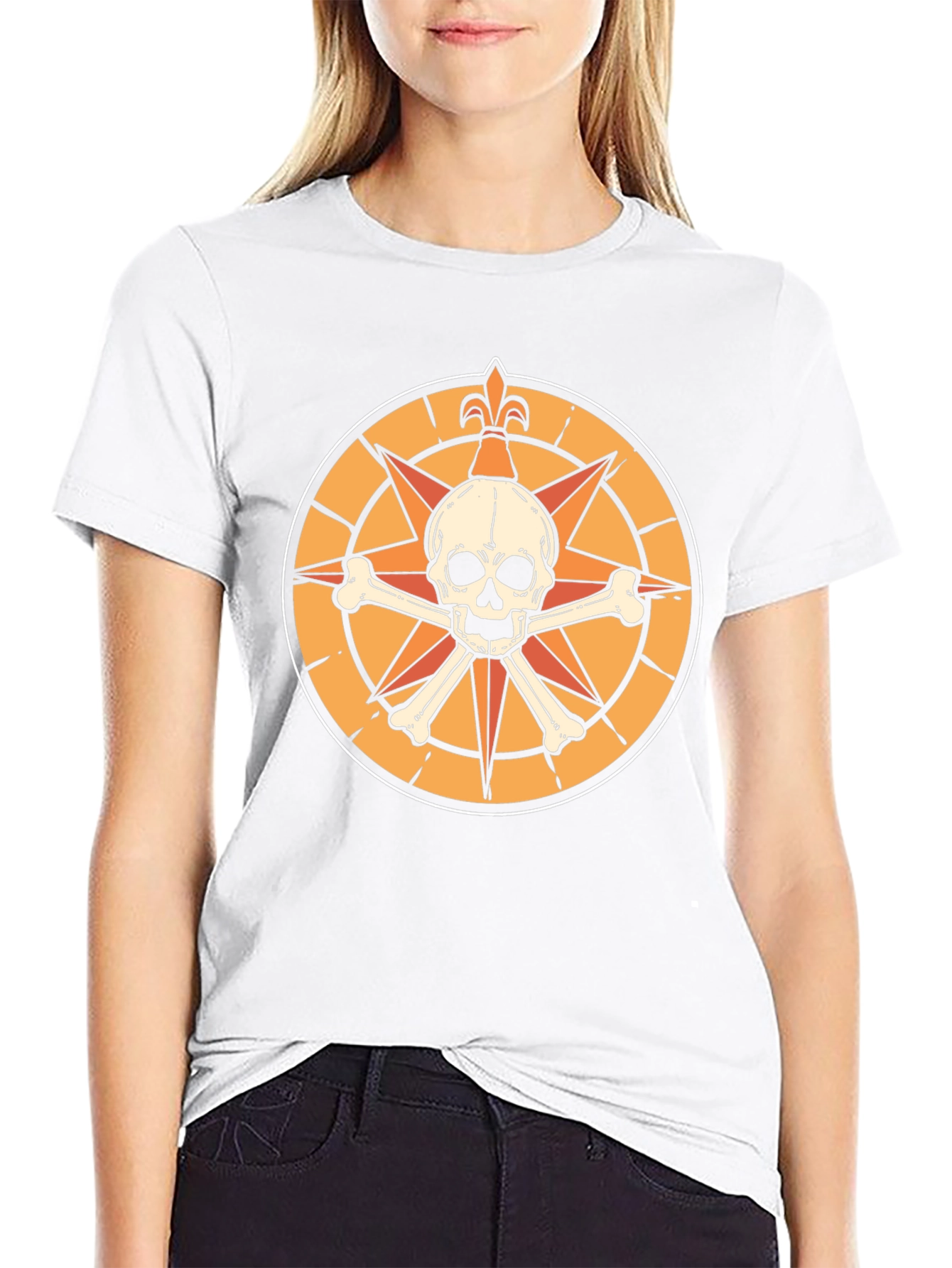 Skull & Crossbones Compass Graphic T-Shirt