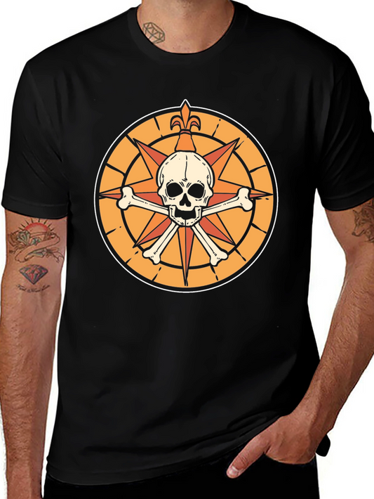 Skull & Crossbones Compass Graphic T-Shirt