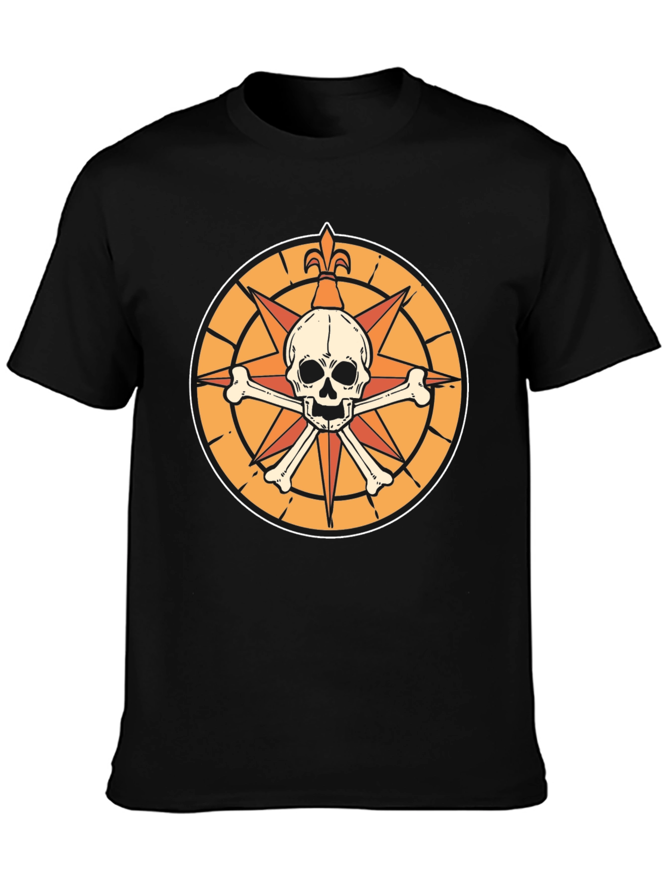Skull & Crossbones Compass Graphic T-Shirt