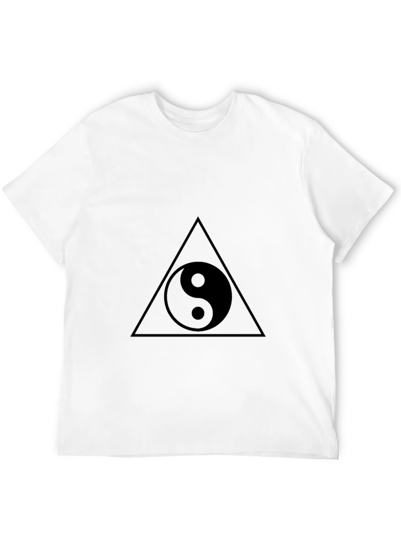Yin Yang Triangle Graphic Tee - Black