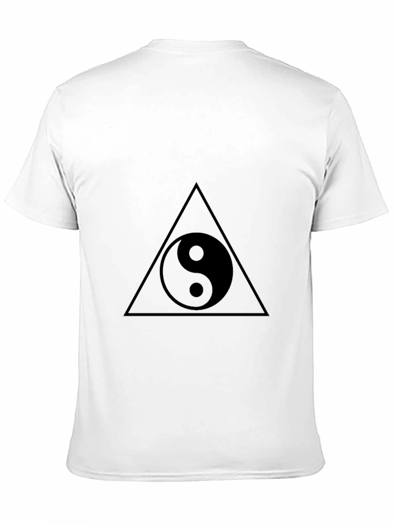 Yin Yang Triangle Graphic Tee - Black