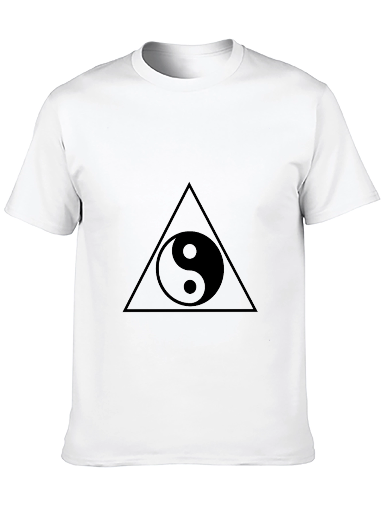 Yin Yang Triangle Graphic Tee - Black