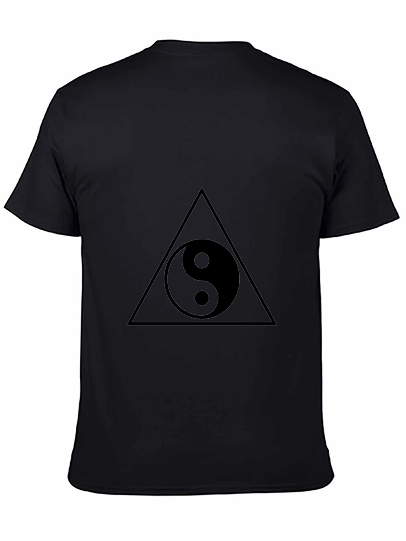 Yin Yang Triangle Graphic Tee - Black