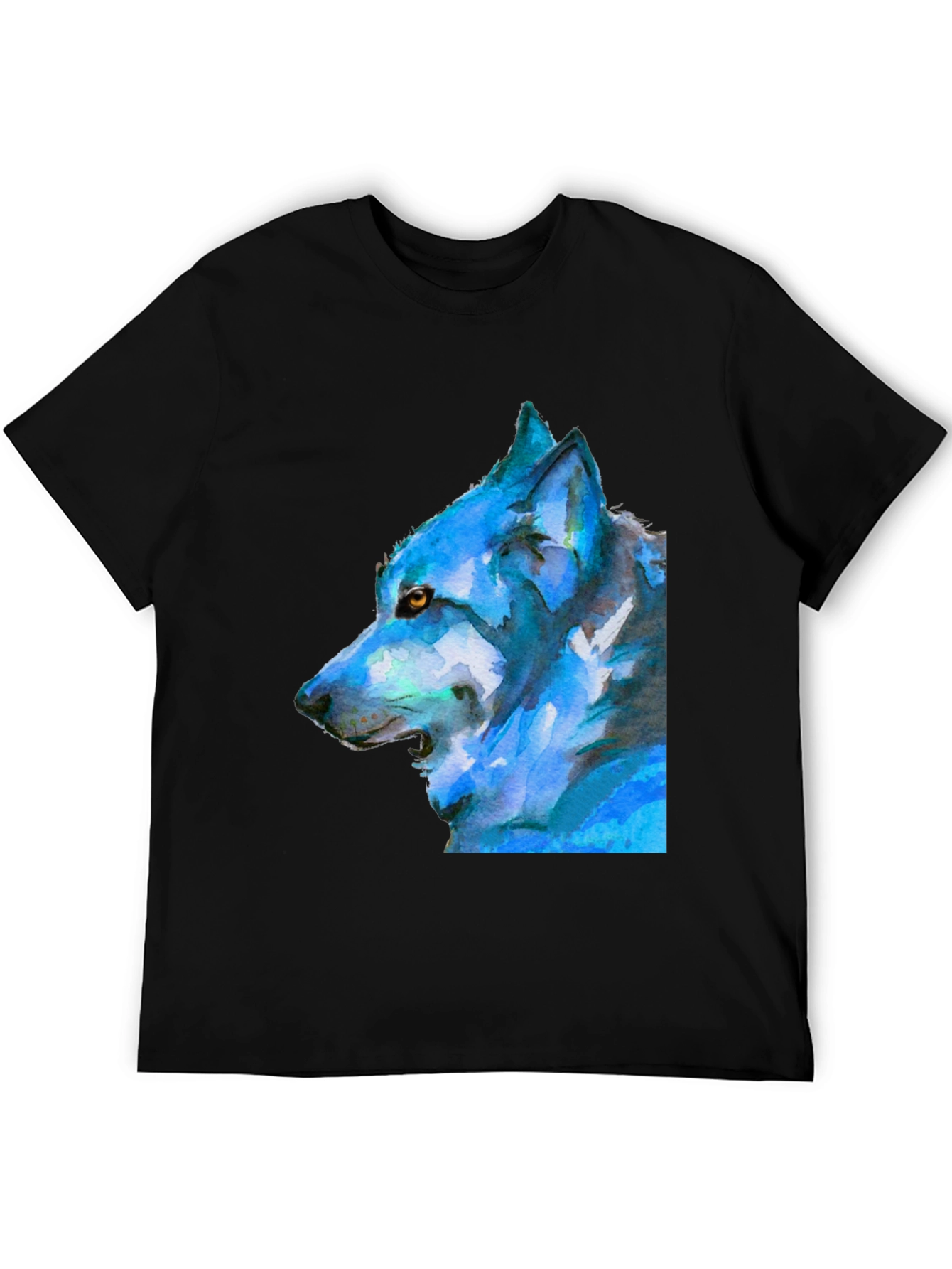 Wolf Graphic Print Tee - Black