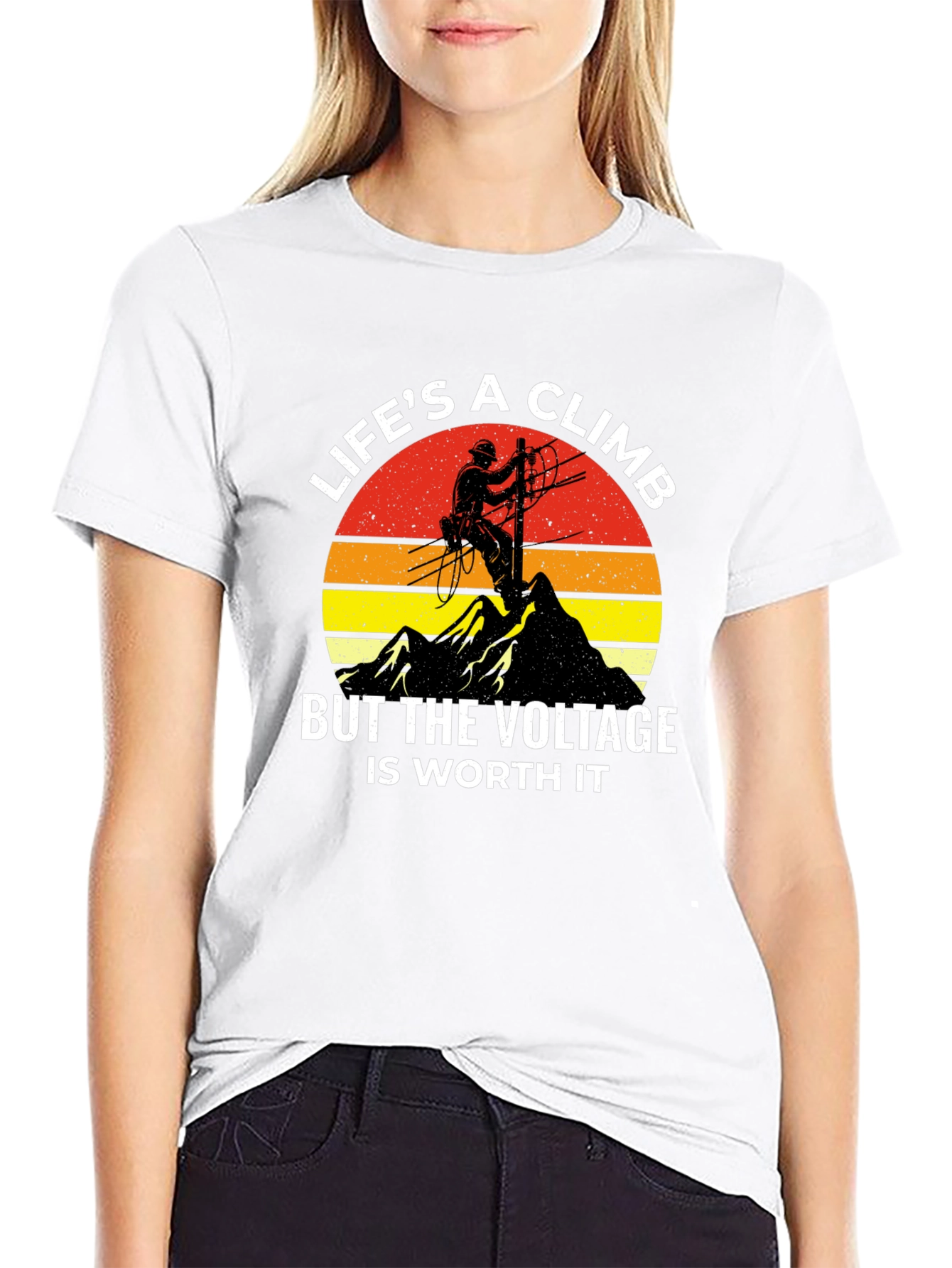 Lifes a Climb Lineman T-Shirt