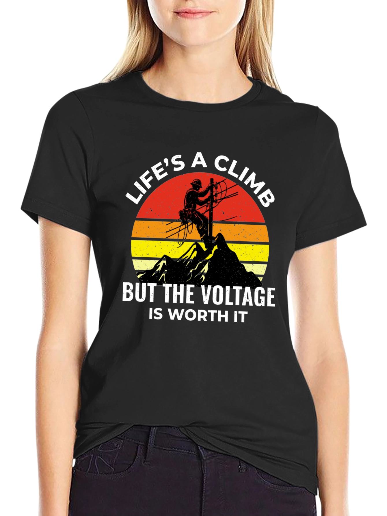 Lifes a Climb Lineman T-Shirt