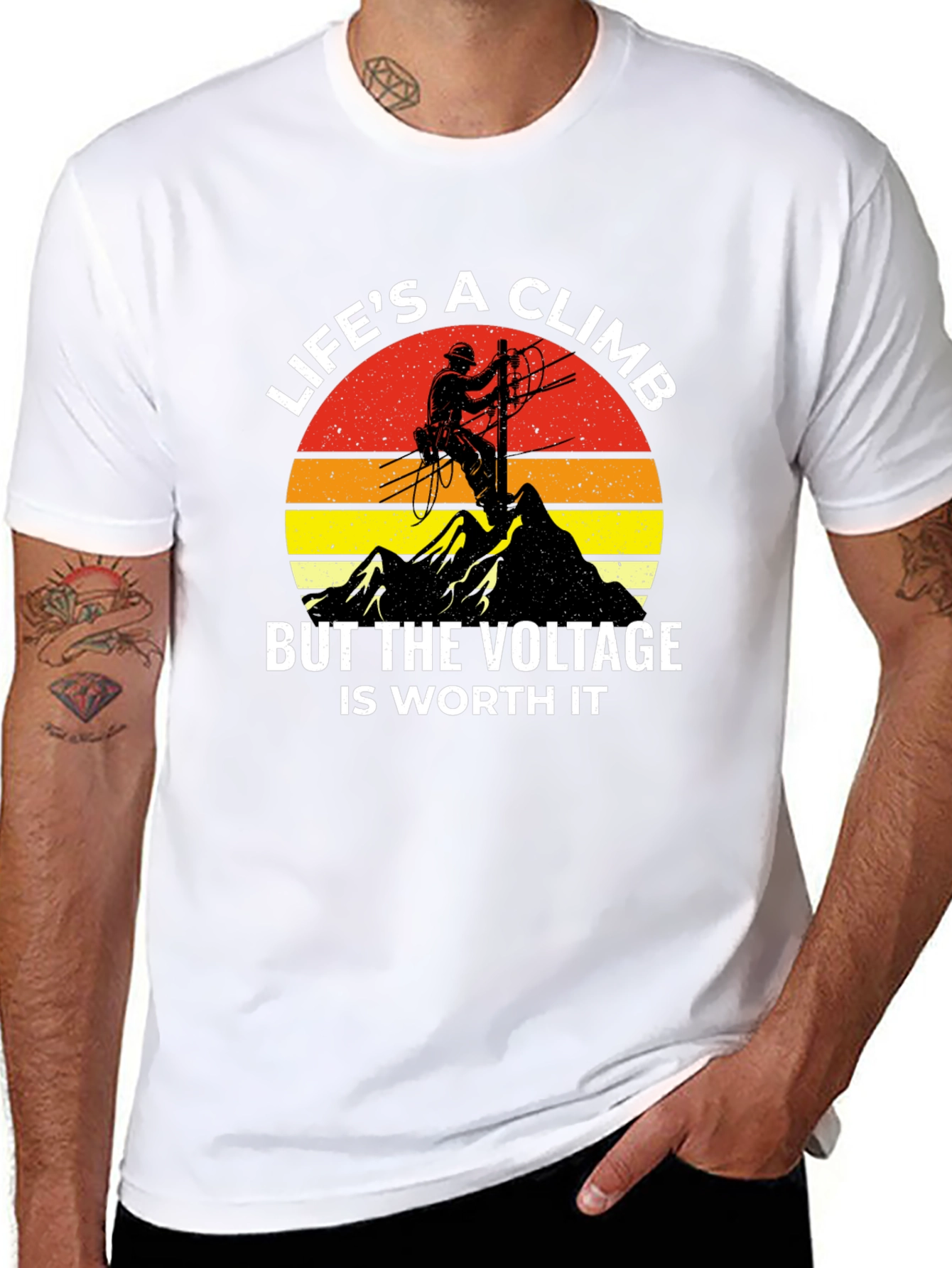 Lifes a Climb Lineman T-Shirt