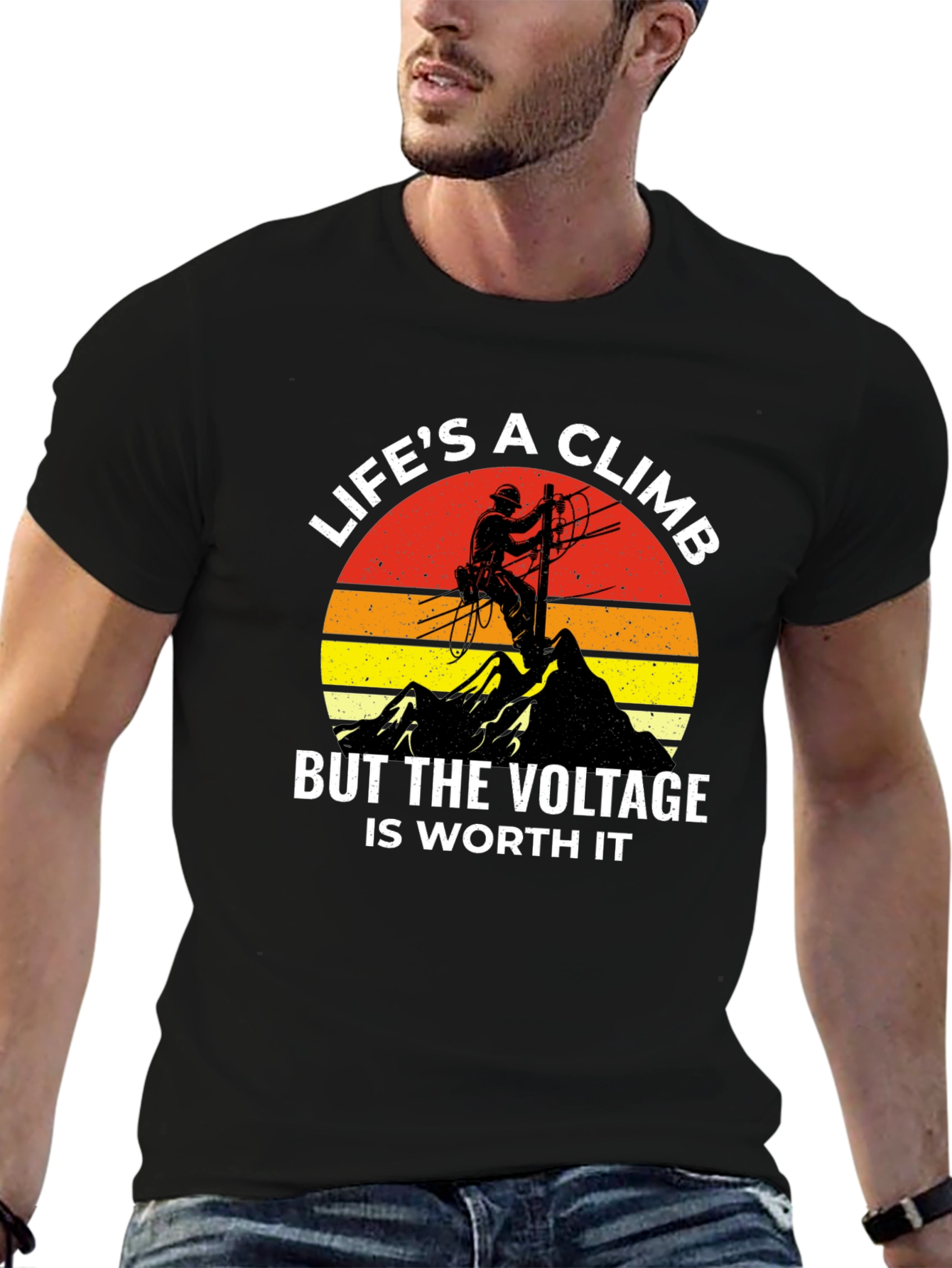 Lifes a Climb Lineman T-Shirt