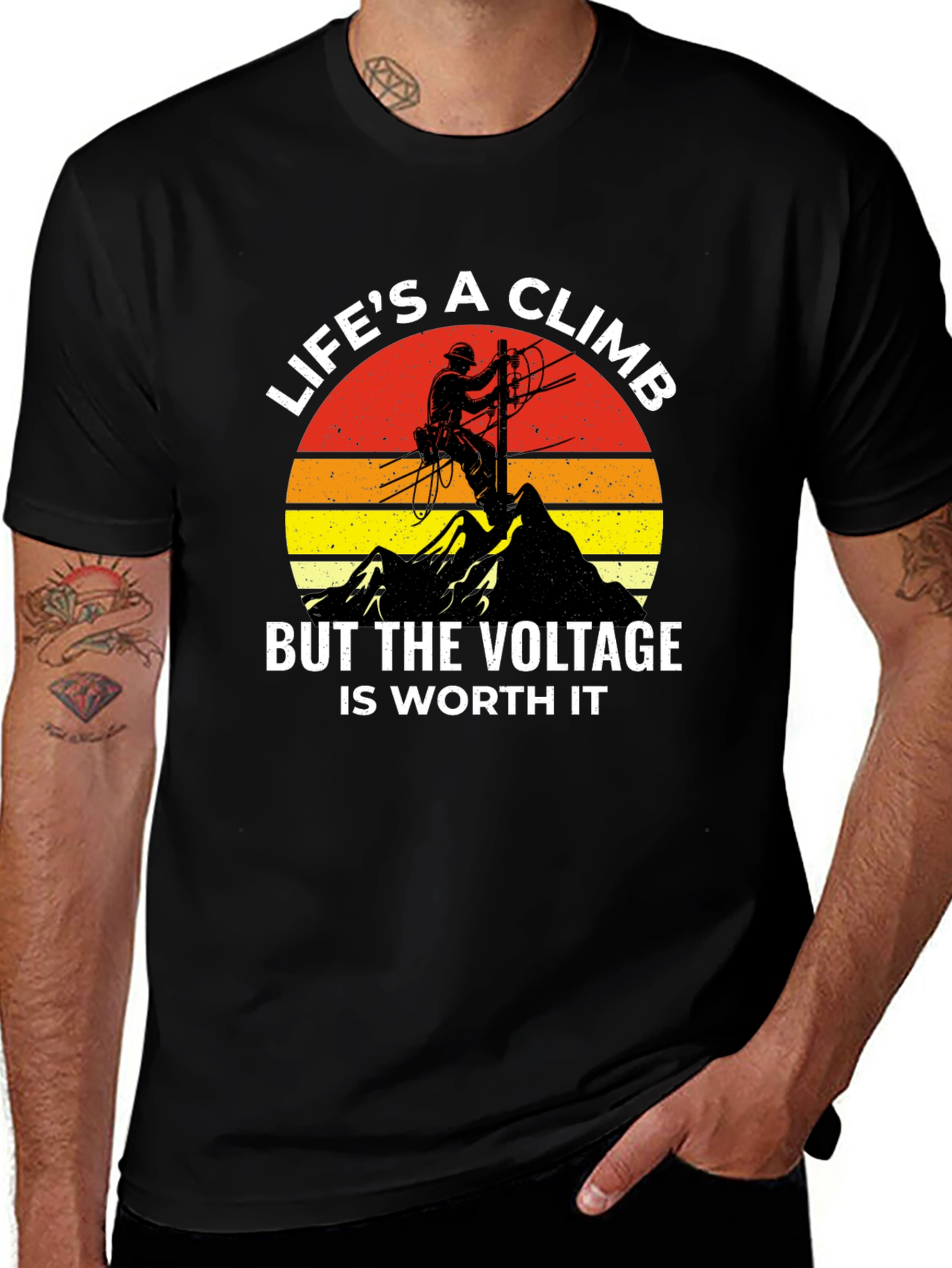 Lifes a Climb Lineman T-Shirt