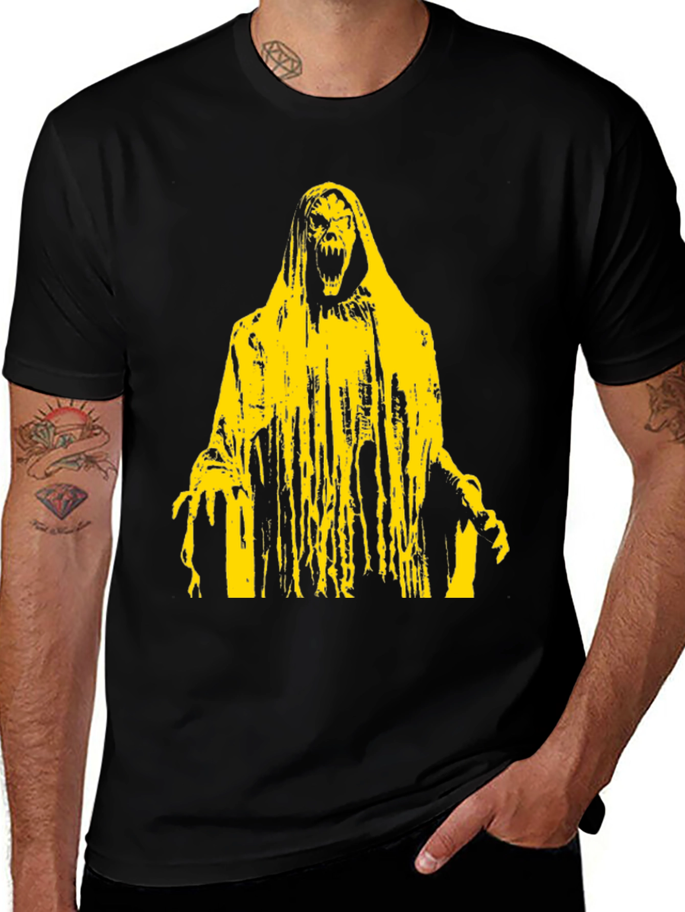 Grim Reaper Graphic Tee - Black Cotton T-Shirt