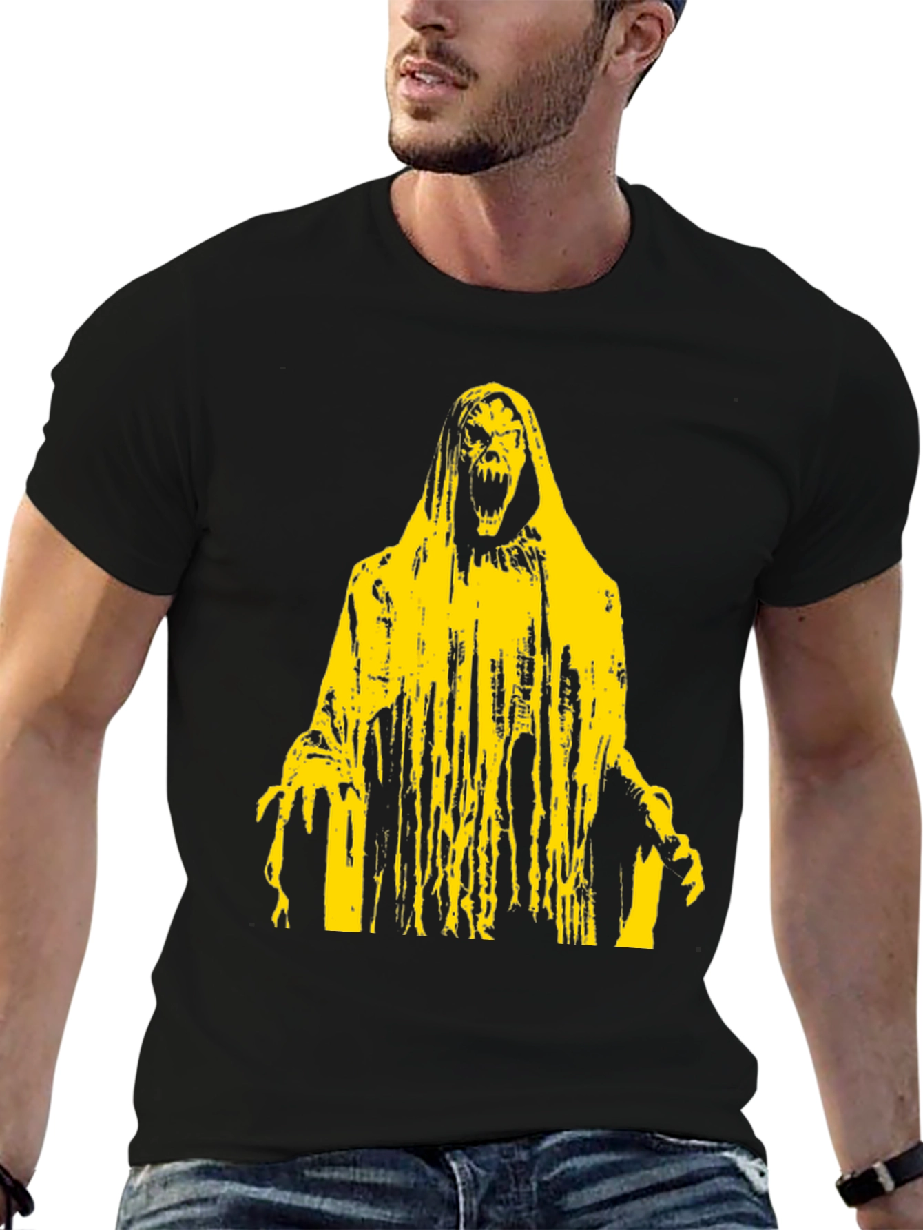 Grim Reaper Graphic Tee - Black Cotton T-Shirt
