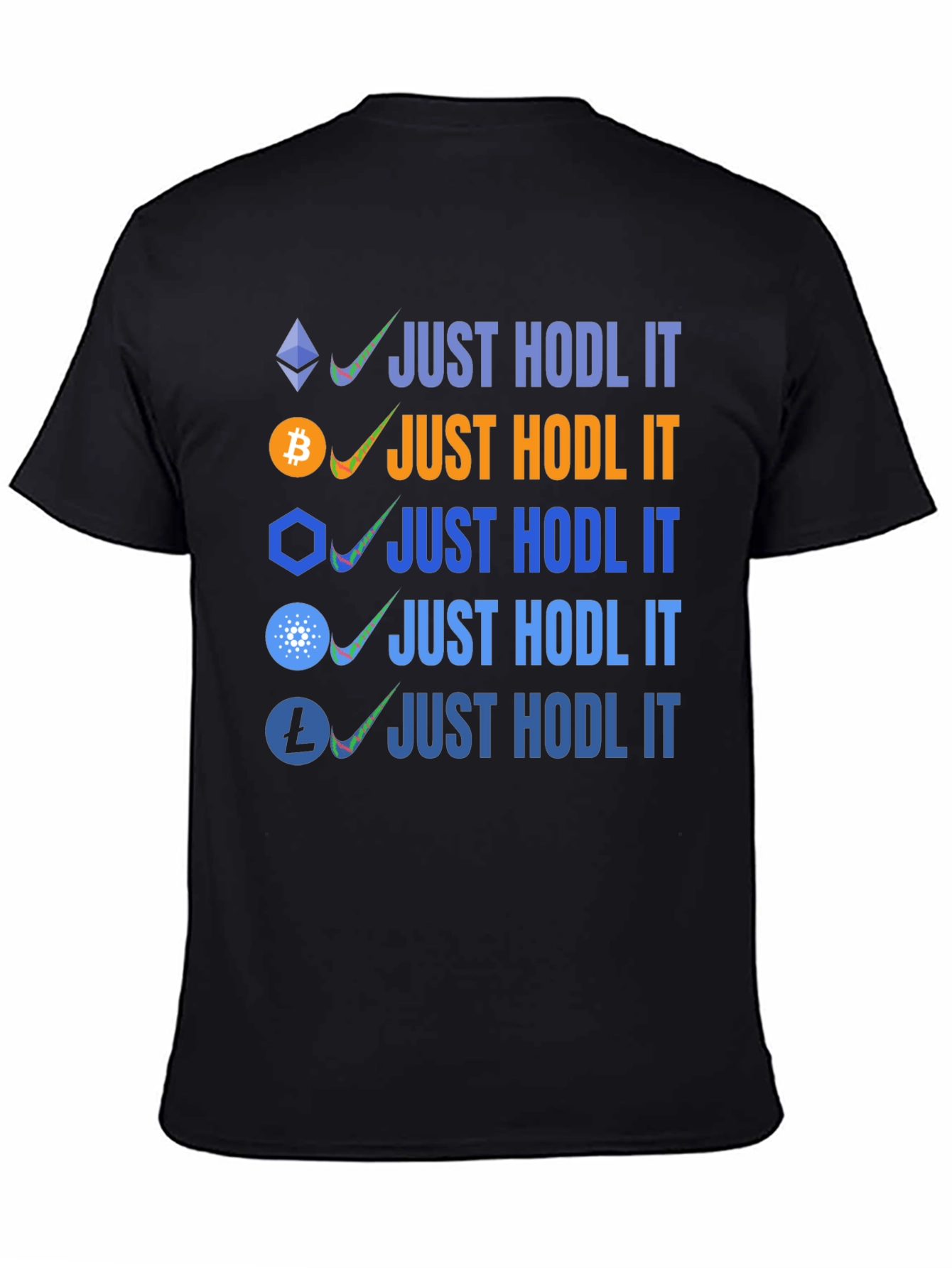 Crypto HODL T-Shirt Bitcoin Ethereum Cardano Litecoin