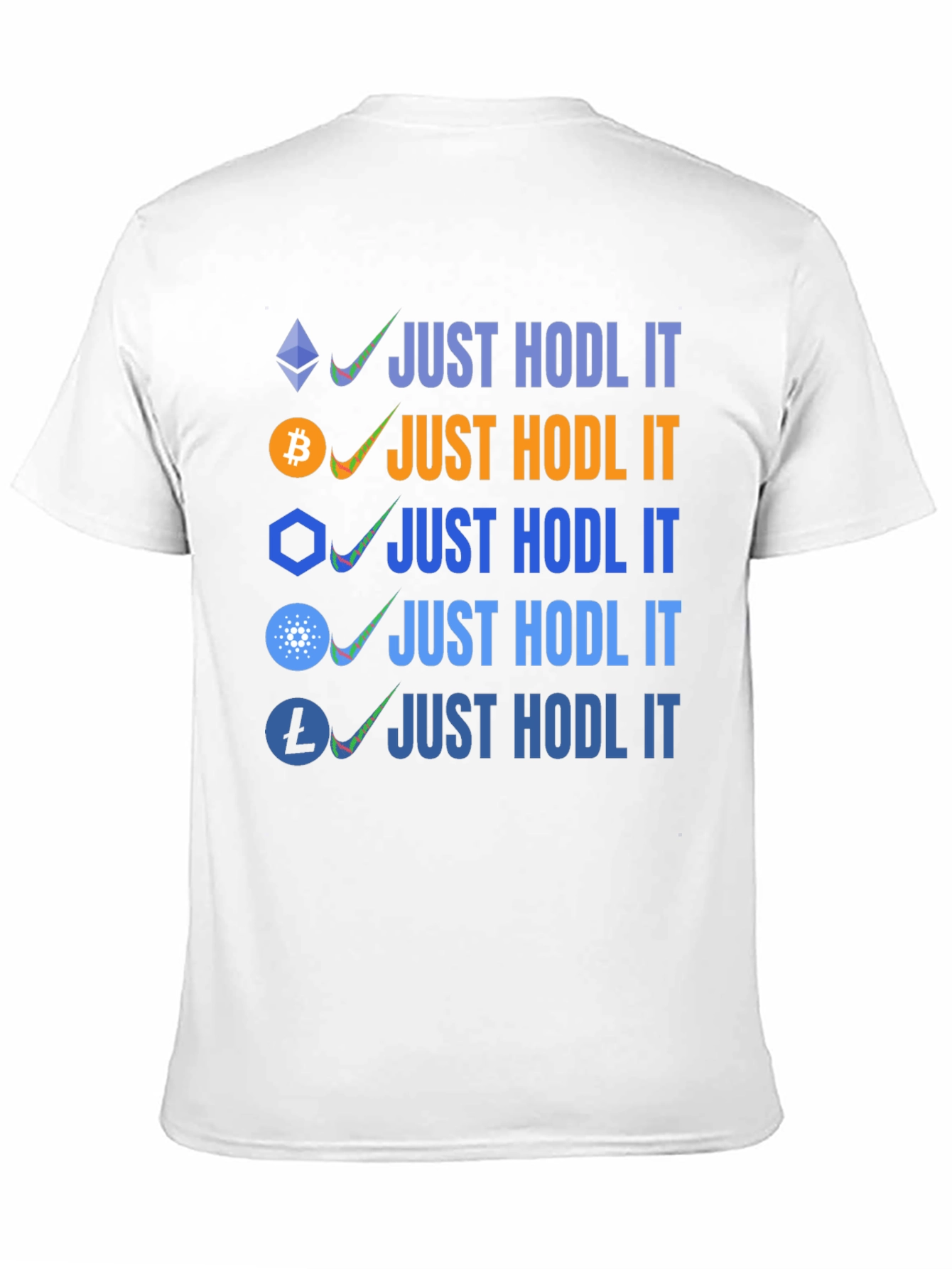 Crypto HODL T-Shirt Bitcoin Ethereum Cardano Litecoin