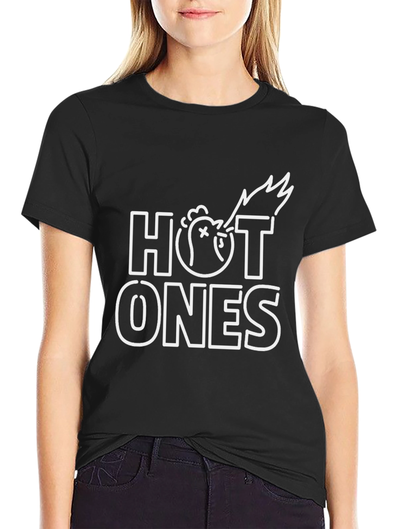 Hot Ones Graphic Tee - Black Cotton T-Shirt