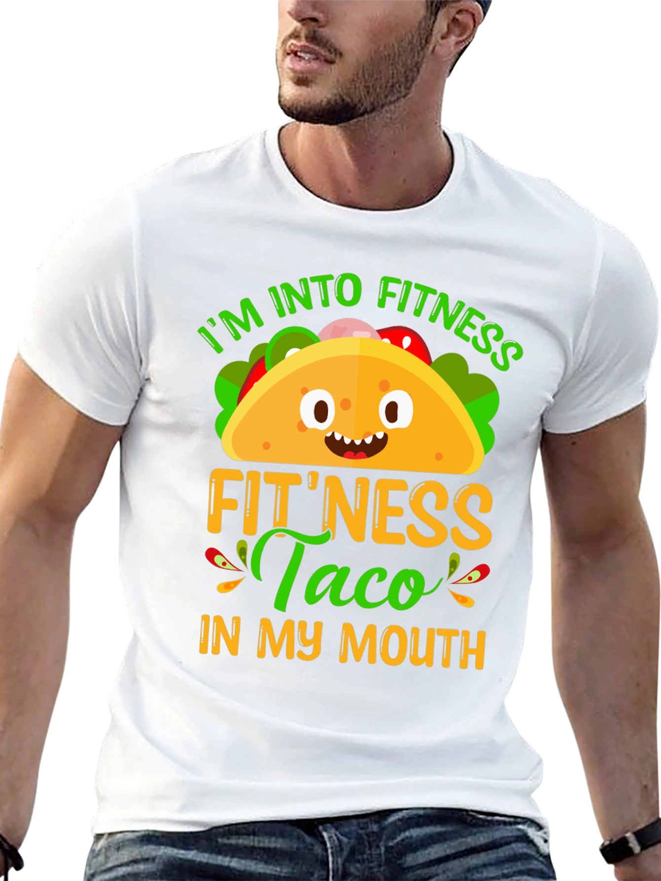 Fitness Taco Graphic T-Shirt - Humorous Foodie Tee