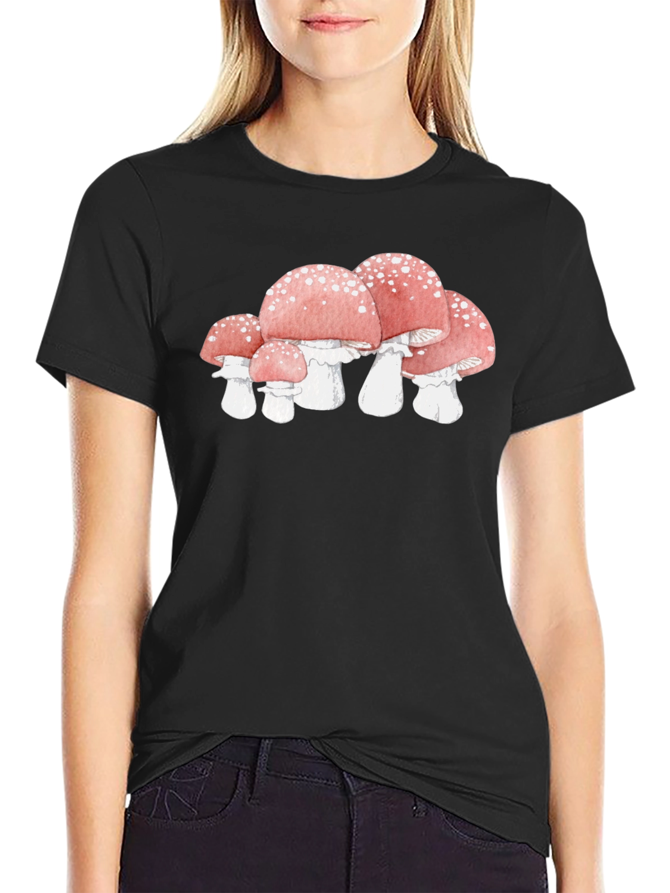 Mushroom Graphic Black T-Shirt