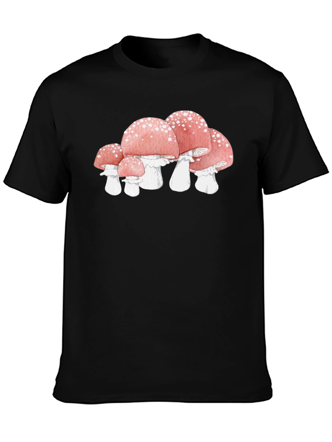 Mushroom Graphic Black T-Shirt