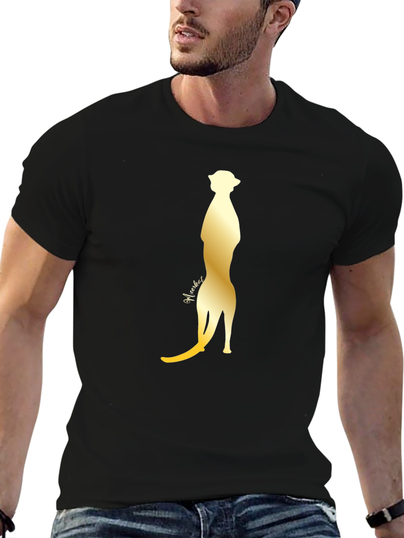 Mens Black Meerkat Graphic T-Shirt