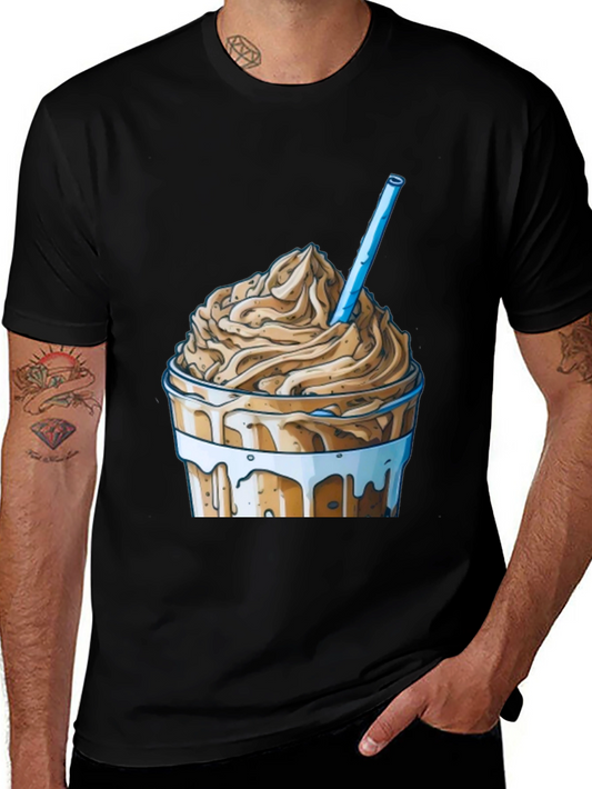Iced Coffee Cartoon Graphic T-Shirt