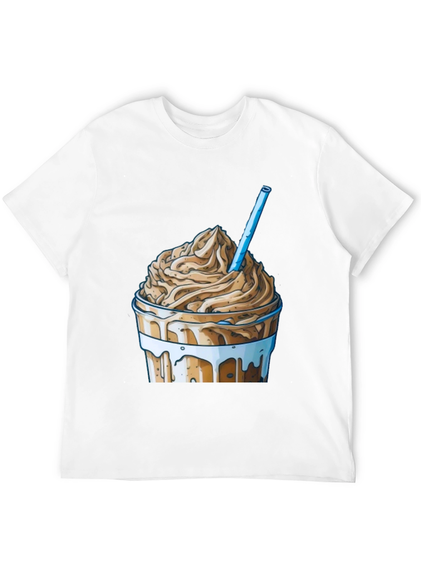 Iced Coffee Cartoon Graphic T-Shirt