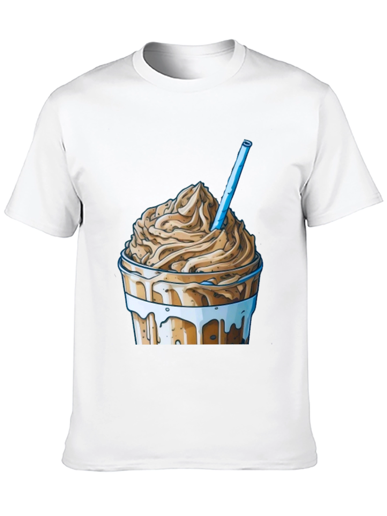 Iced Coffee Cartoon Graphic T-Shirt