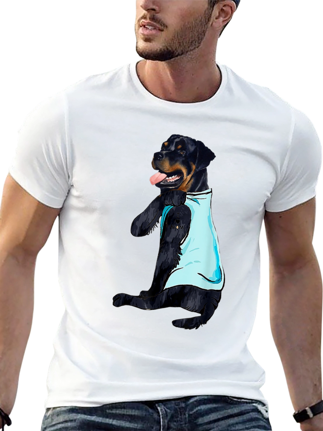 Dog Tattoo Rottweiler T-Shirt - Mens Black Tee