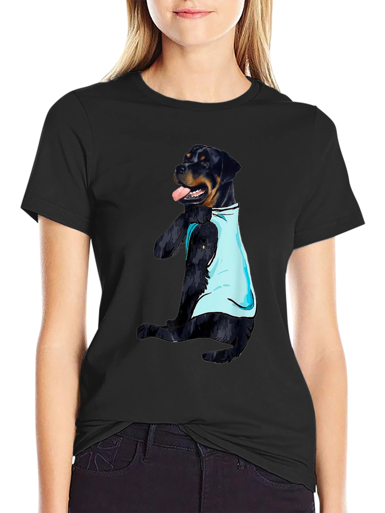 Dog Tattoo Rottweiler T-Shirt - Mens Black Tee