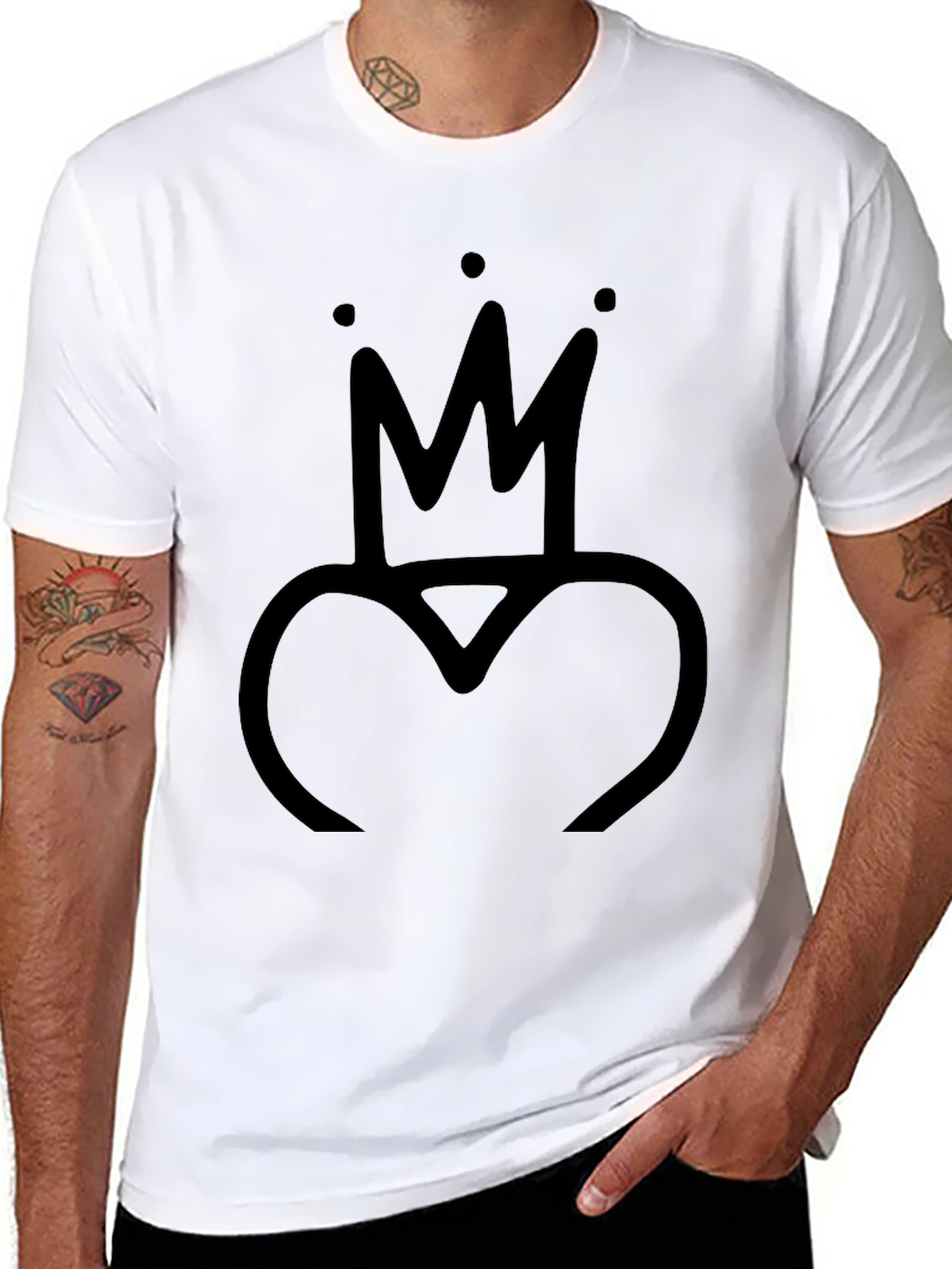 King Heart Graphic Tee - Black T-Shirt