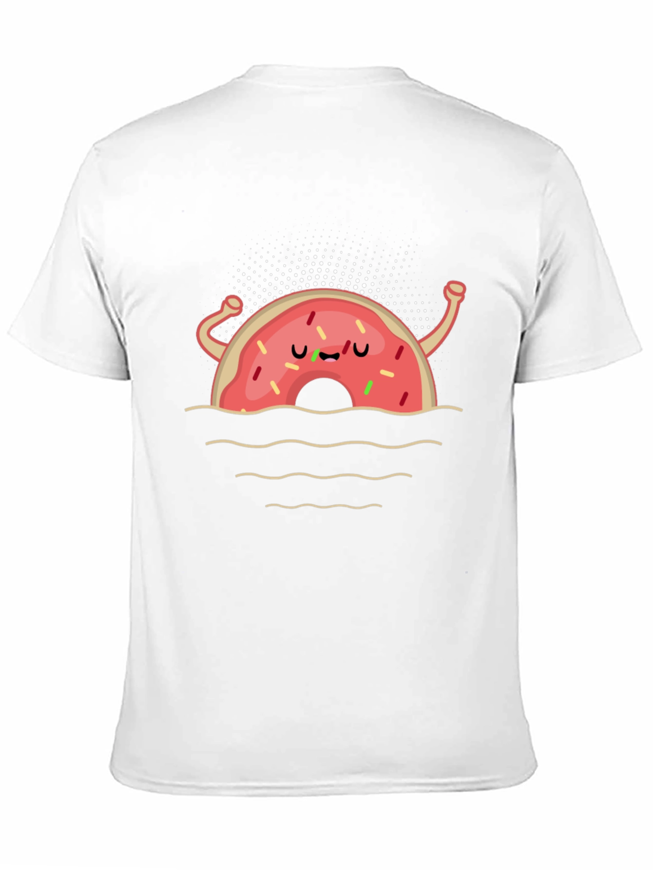 Funny Donut Cartoon Black T-Shirt
