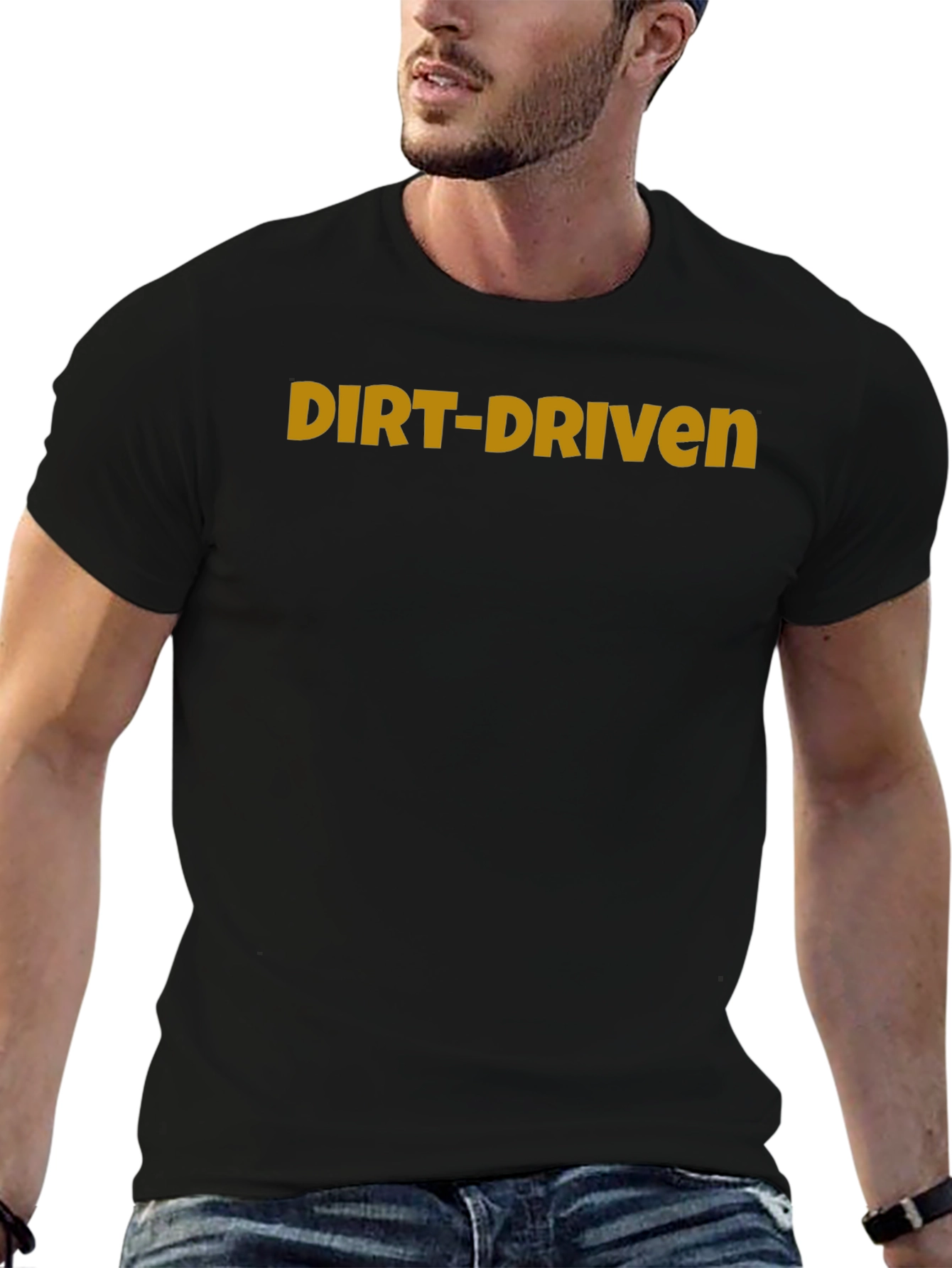 Dirt-Driven Graphic Tee - Black Cotton T-Shirt