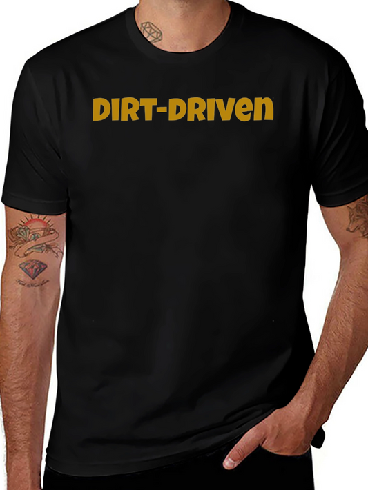 Dirt-Driven Graphic Tee - Black Cotton T-Shirt