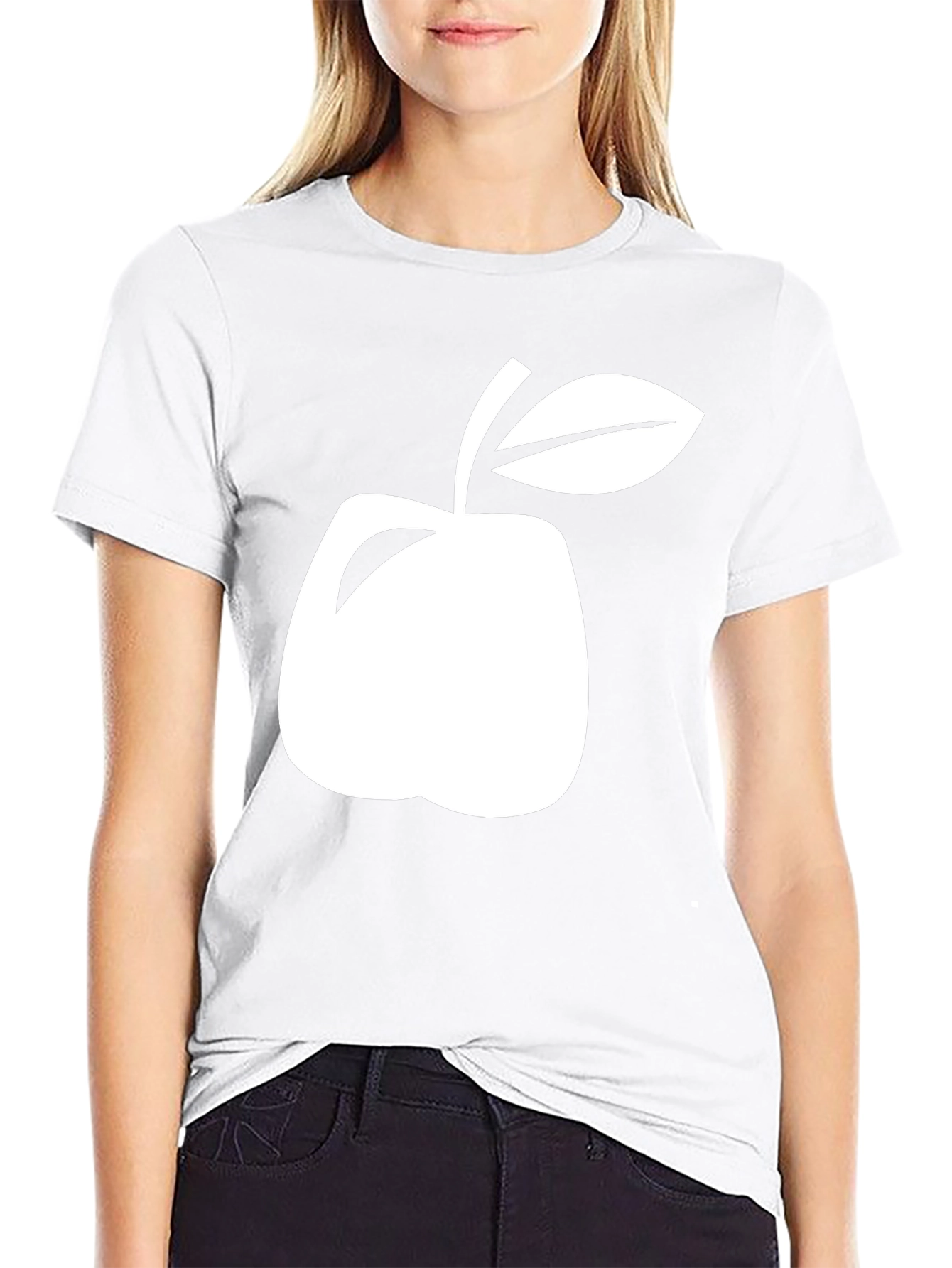 Minimalist Apple Graphic Black T-Shirt
