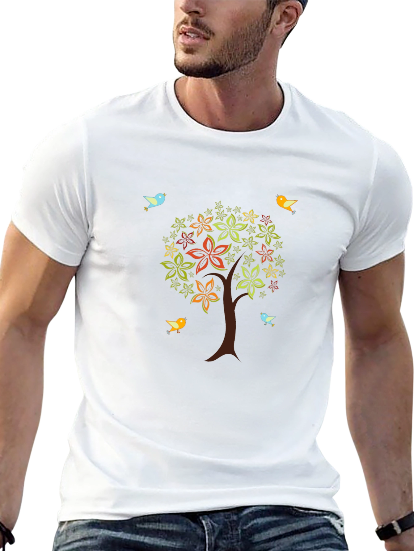Natures Harmony Tee - Tree & Bird Design