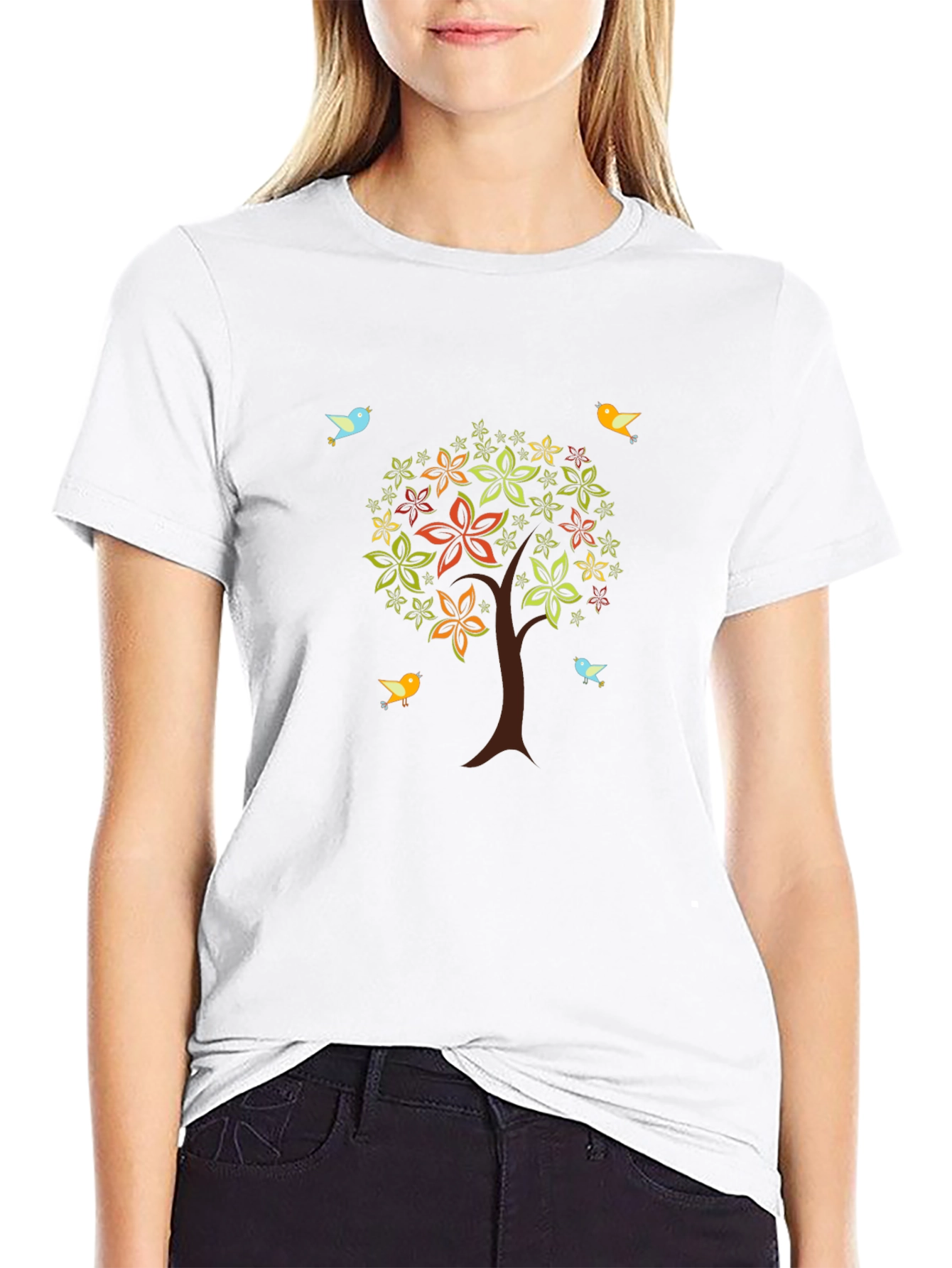 Natures Harmony Tee - Tree & Bird Design