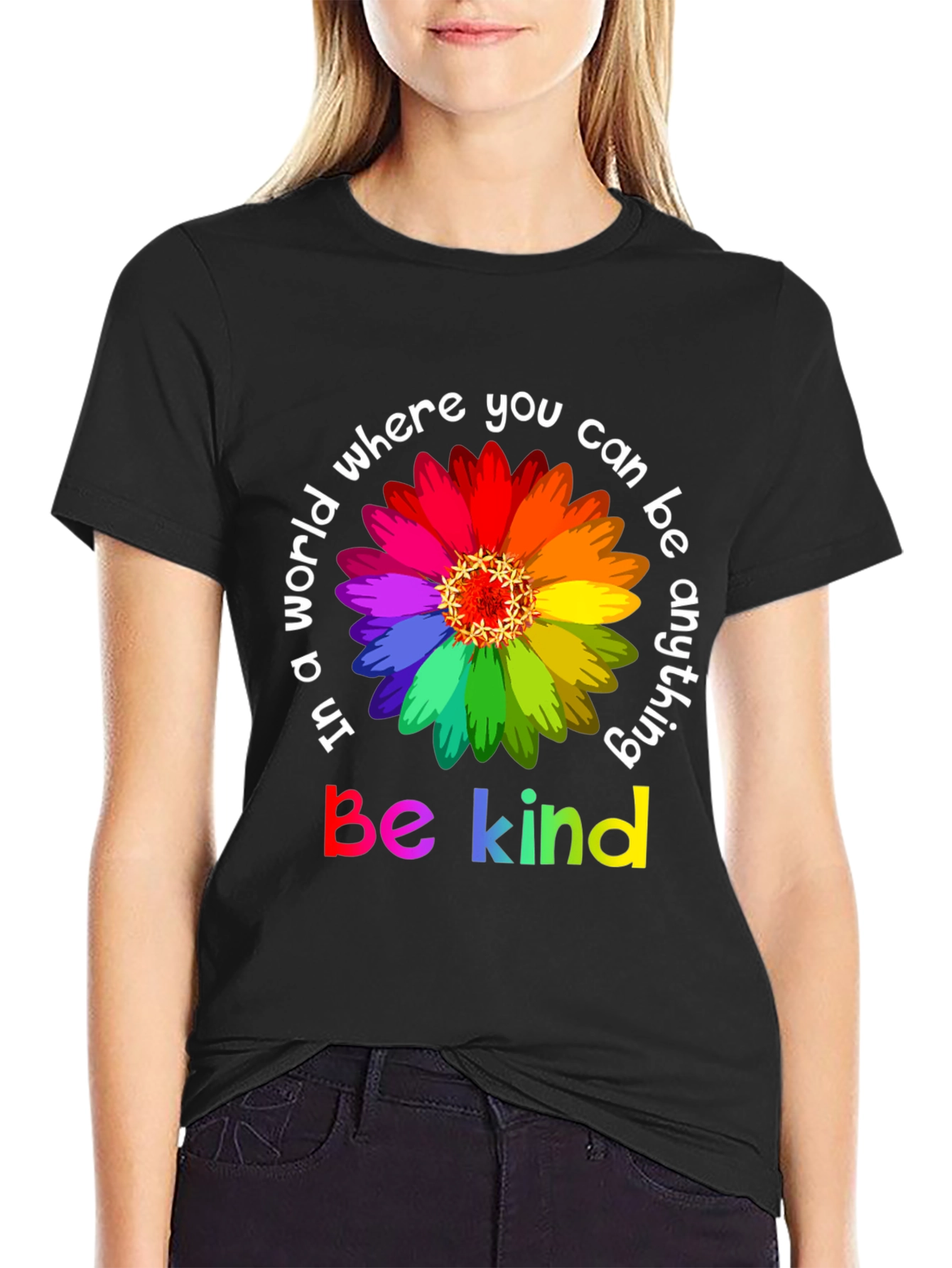 Be Kind Rainbow Flower T-Shirt