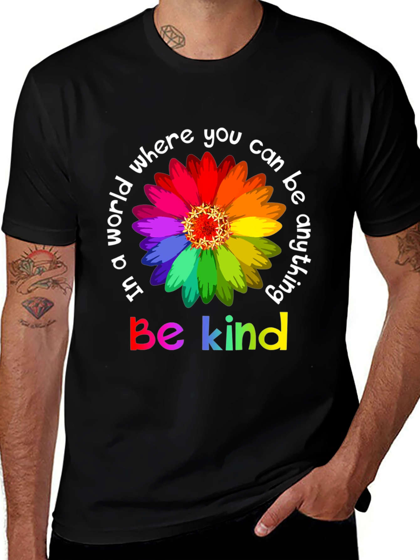 Be Kind Rainbow Flower T-Shirt