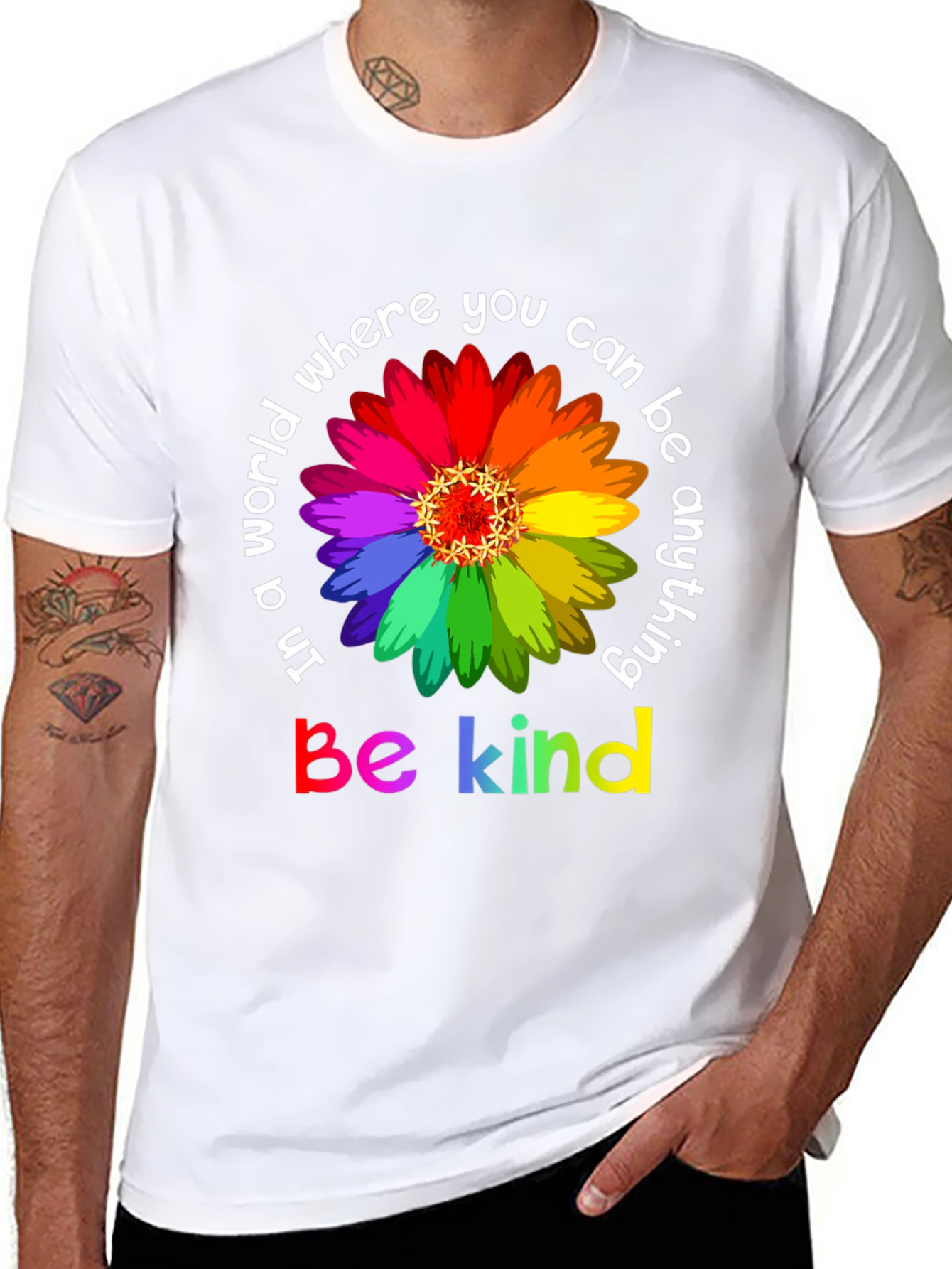 Be Kind Rainbow Flower T-Shirt