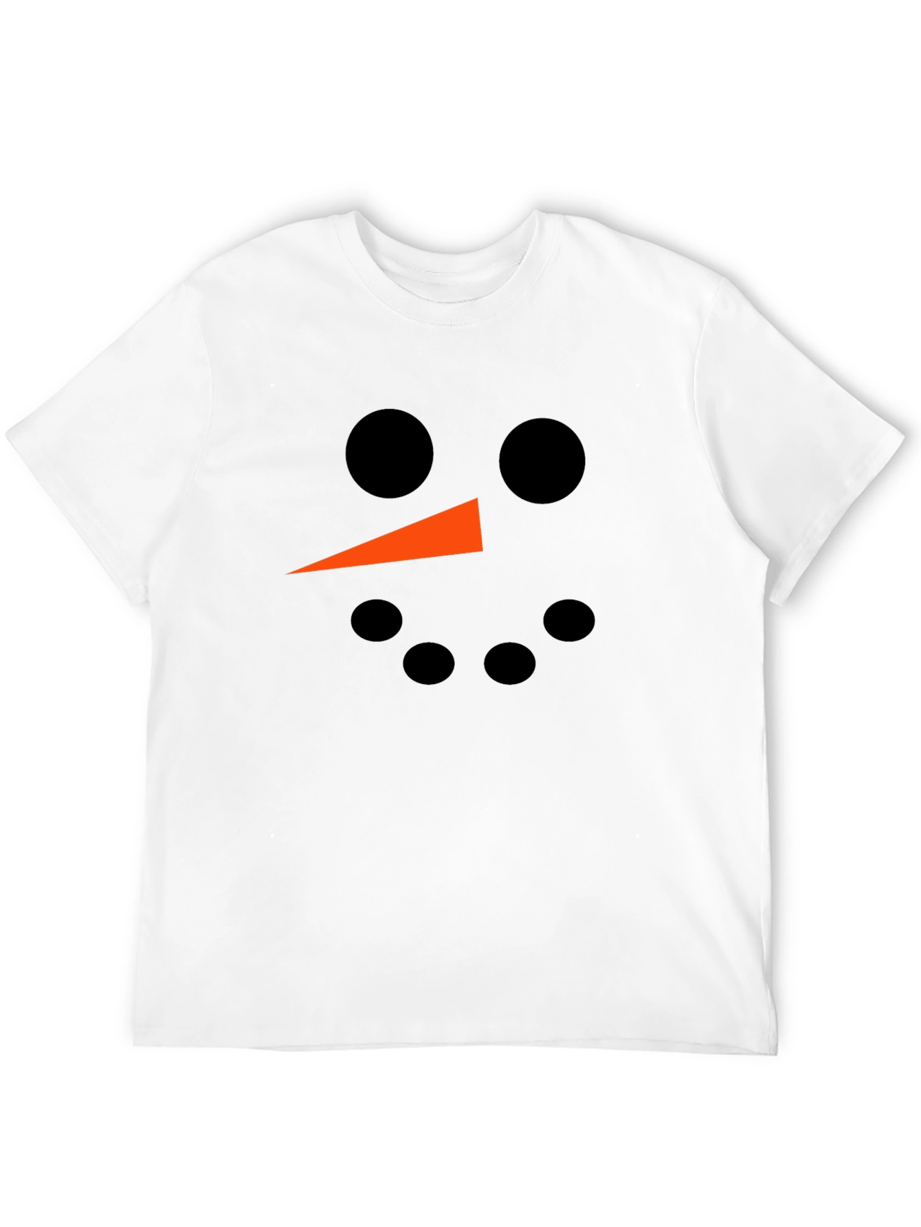 Snowman Face Graphic Tee - Black Holiday Shirt