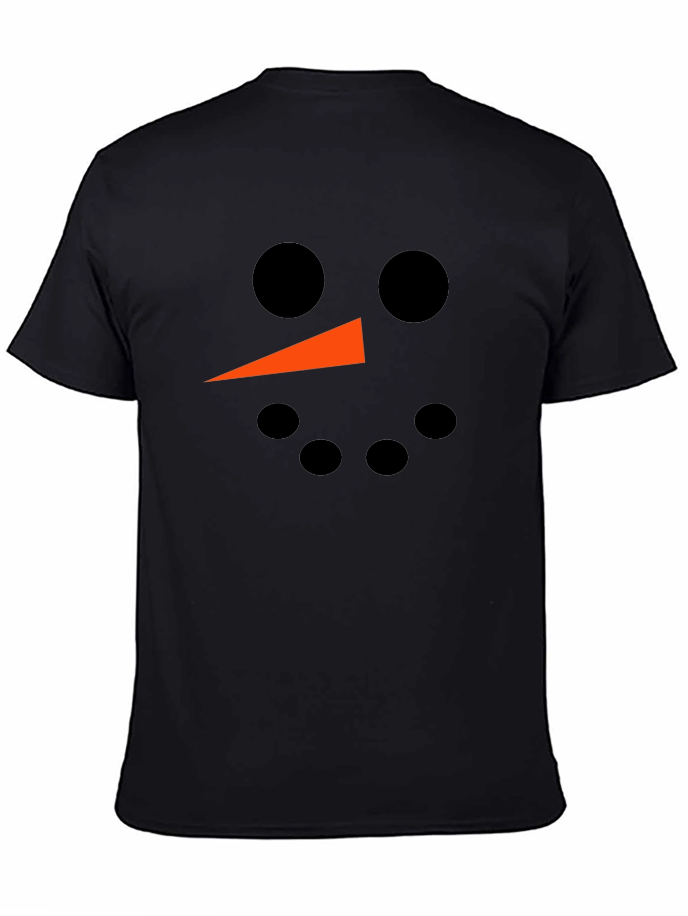 Snowman Face Graphic Tee - Black Holiday Shirt