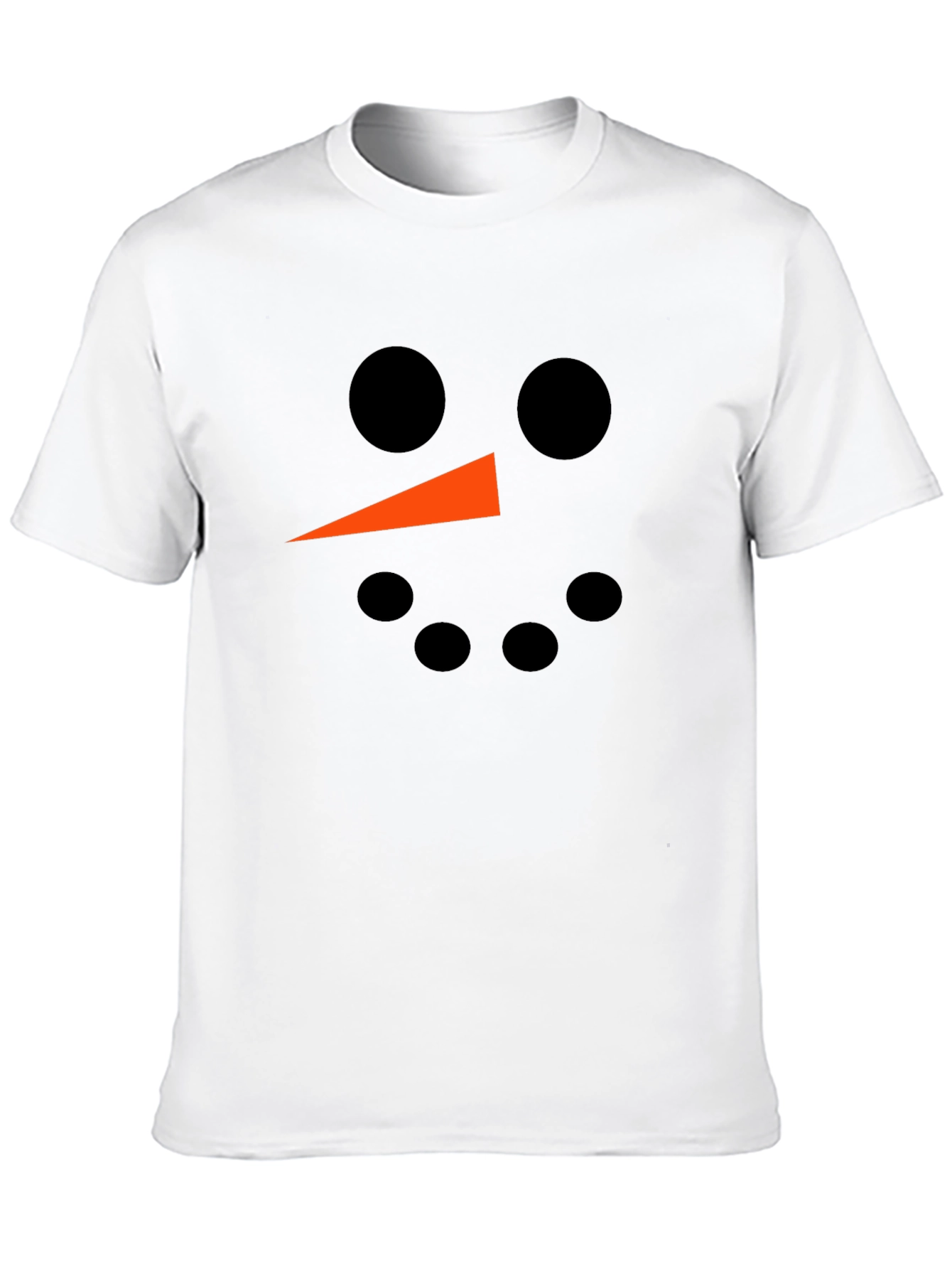Snowman Face Graphic Tee - Black Holiday Shirt