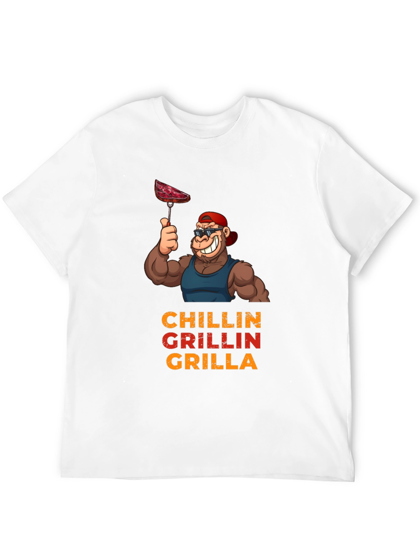 Chillin Grillin Grilla T-Shirt - BBQ Ape Design