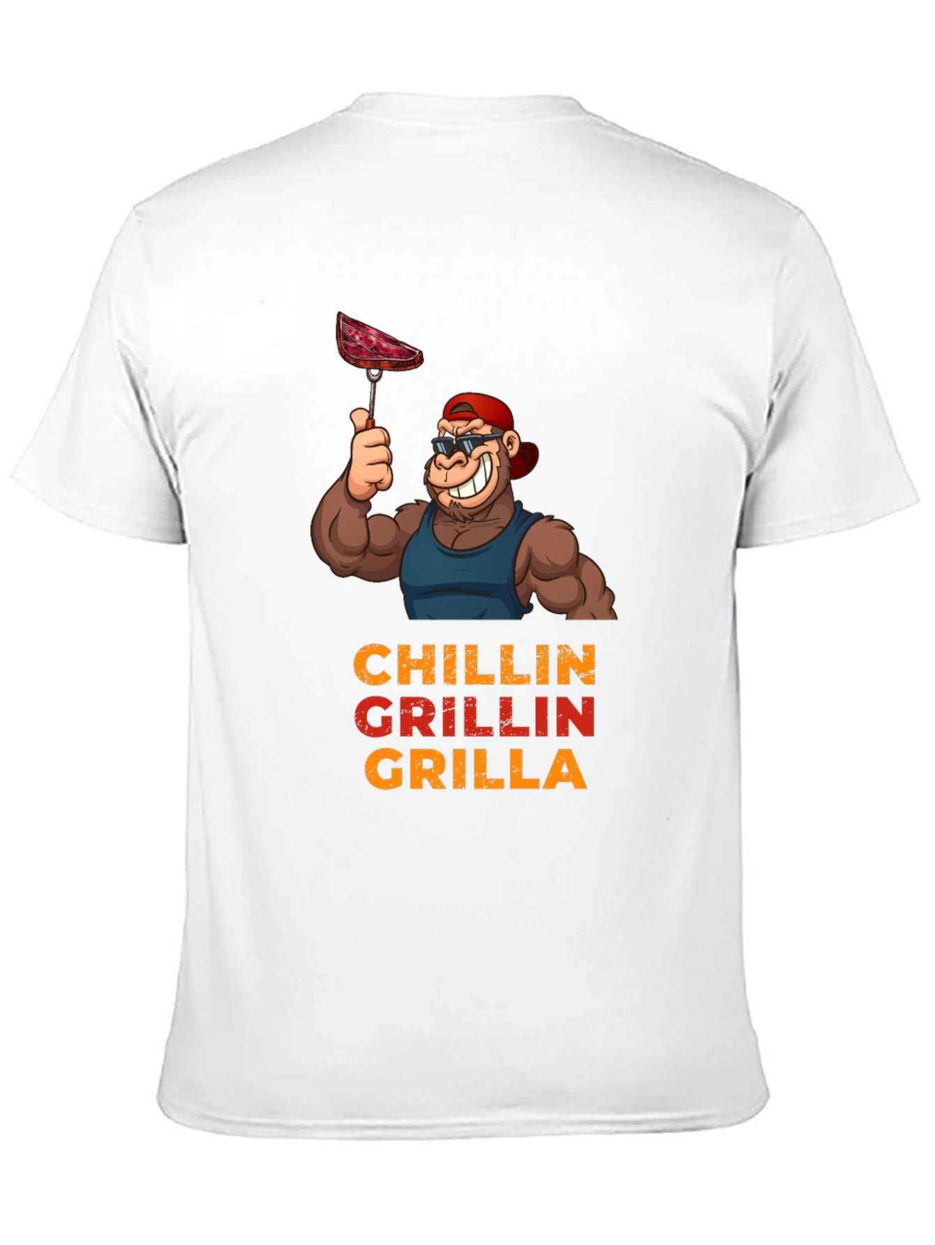Chillin Grillin Grilla T-Shirt - BBQ Ape Design