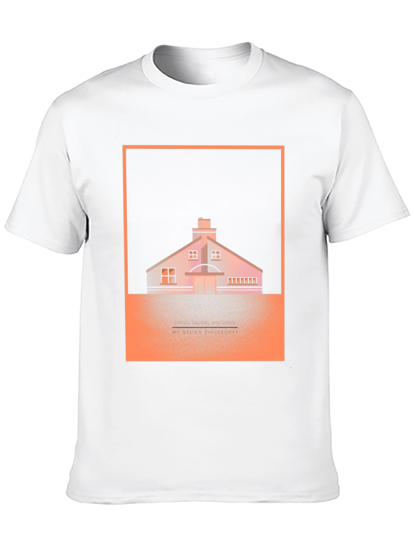 Geometric House Graphic Tee - Black Cotton