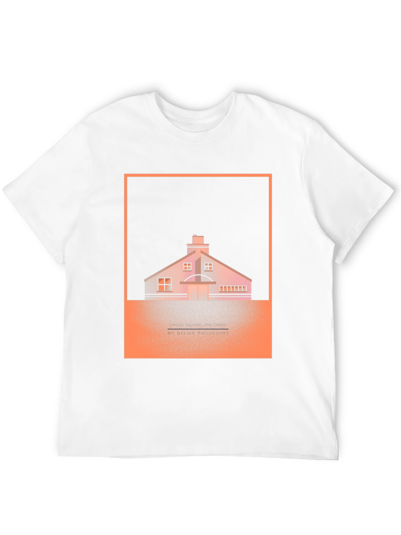 Geometric House Graphic Tee - Black Cotton