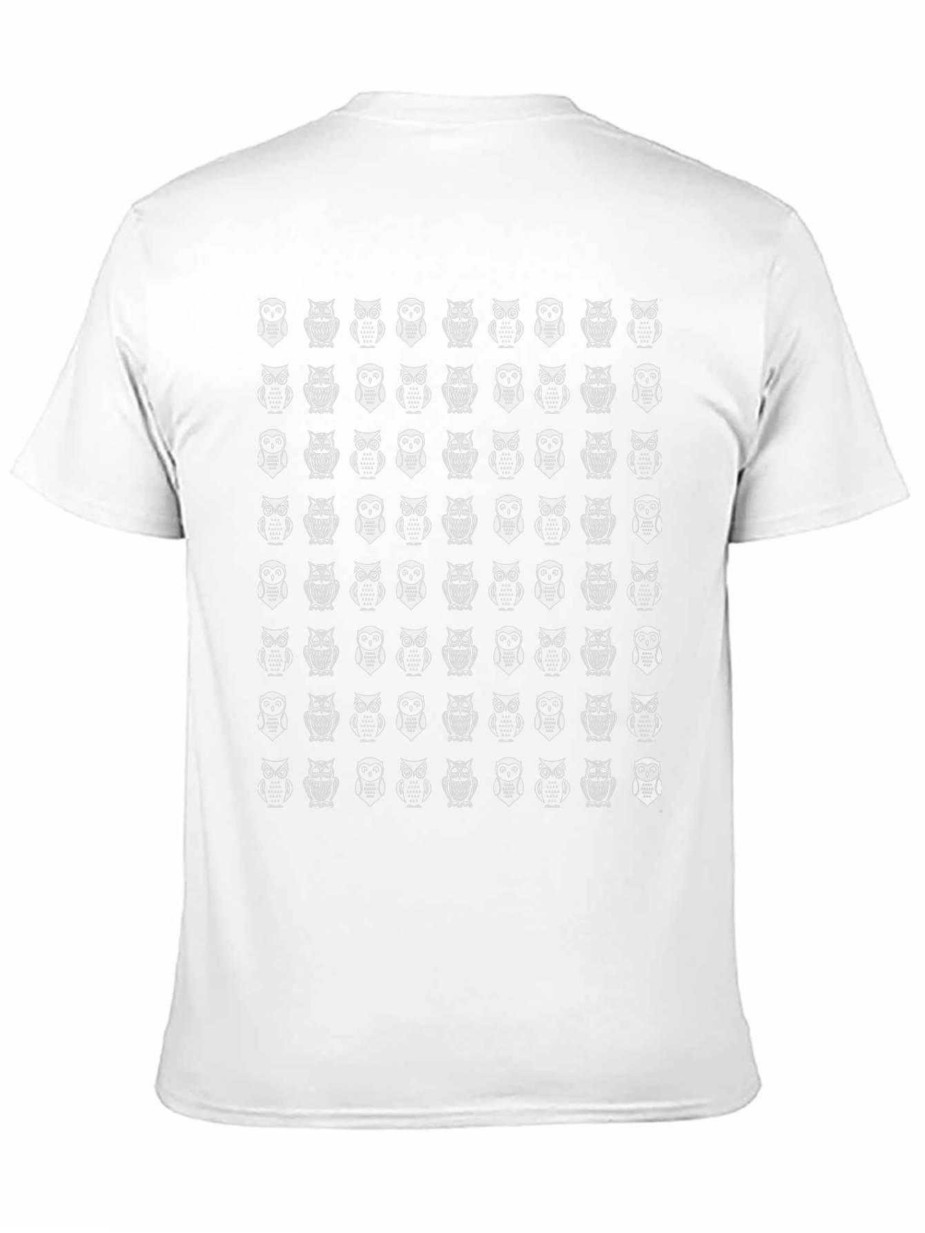 Owl Pattern Black T-Shirt