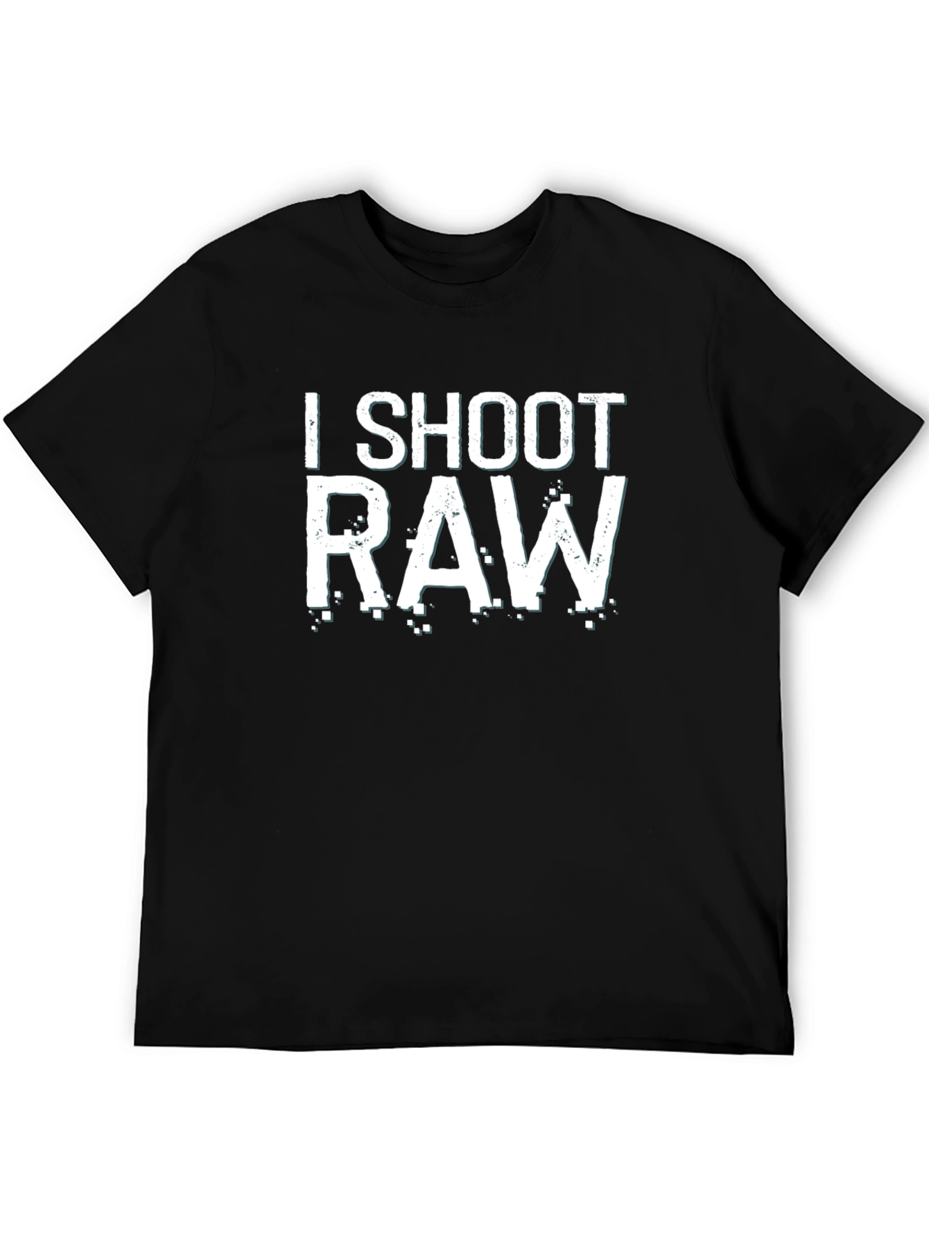 I Shoot RAW Black Cotton Graphic T-Shirt Photography