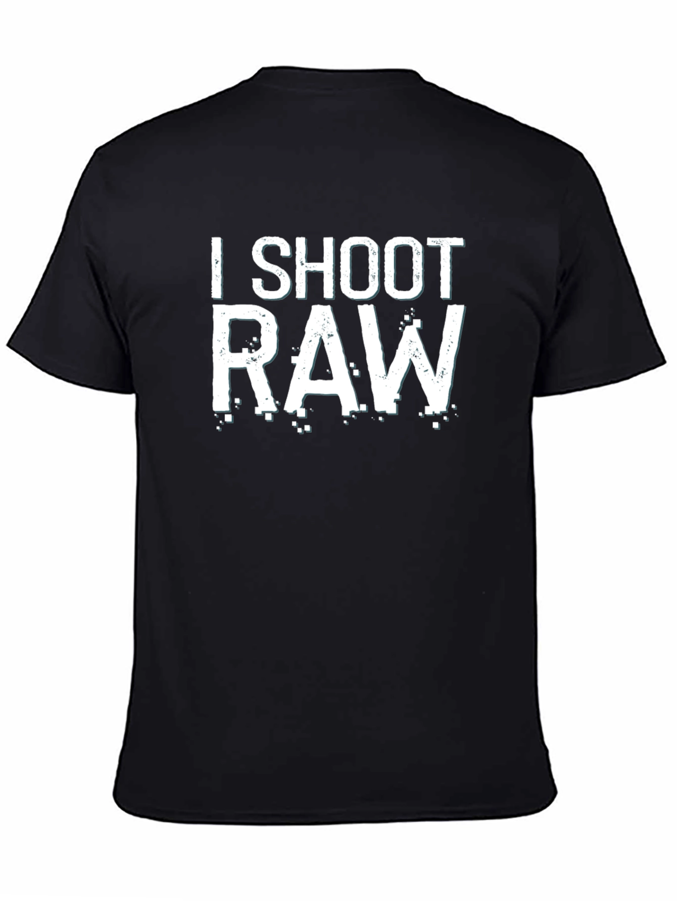I Shoot RAW Black Cotton Graphic T-Shirt Photography