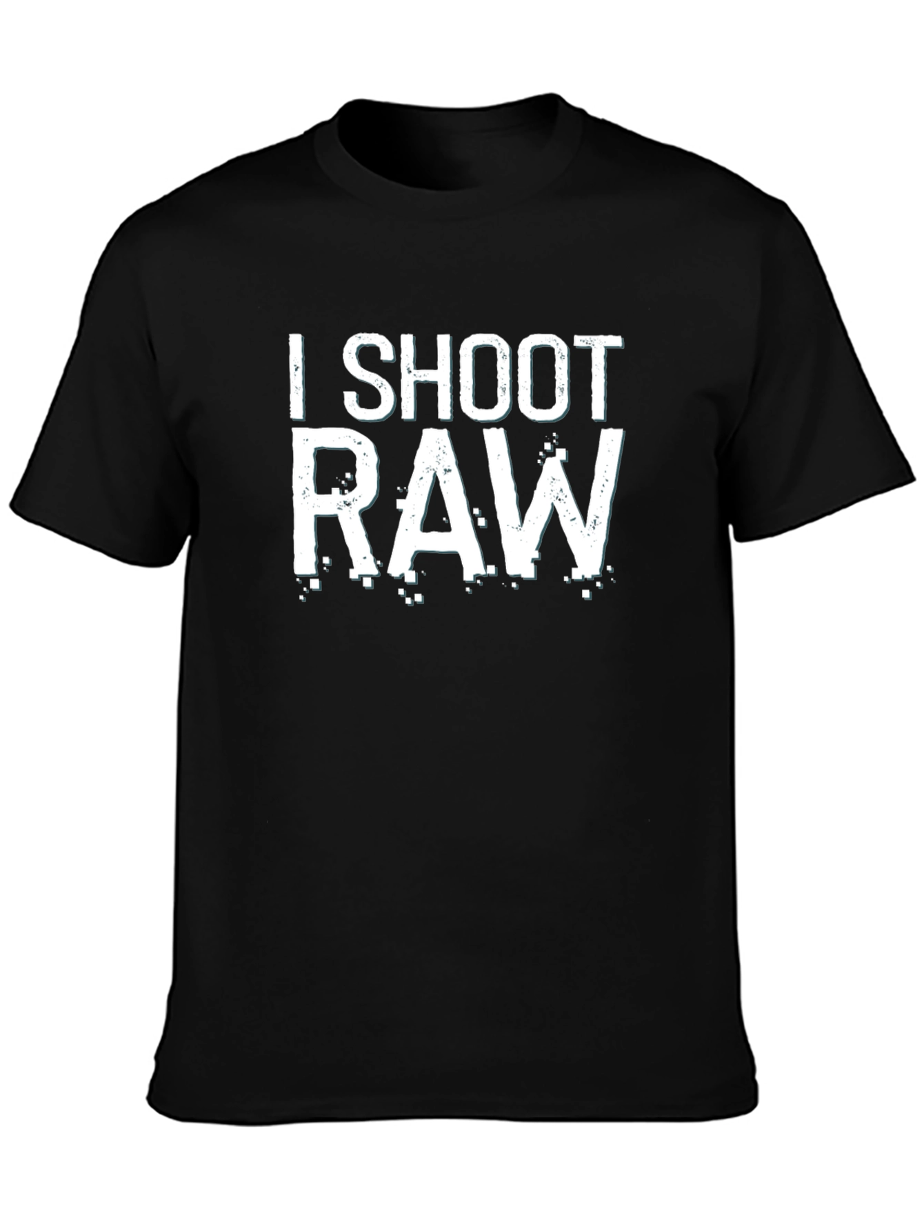 I Shoot RAW Black Cotton Graphic T-Shirt Photography
