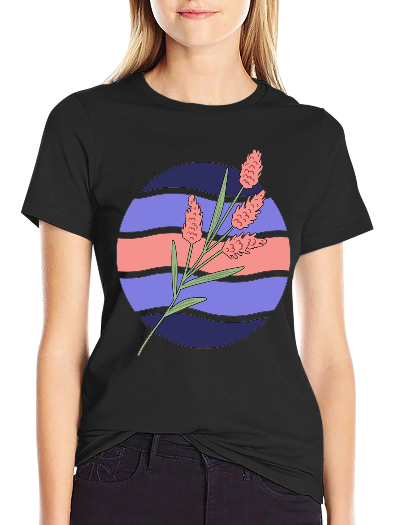Floral Graphic Tee - Retro Style
